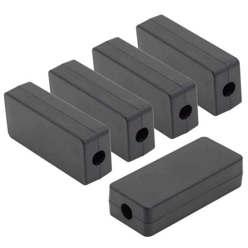 LeMotech 5Pcs ABS Plastic Electrical Project Case Power Junction Box, Project Box Black 2.4 x 1.0 x 0.6 inch (60 x 26 x 16 mm) - Image 1